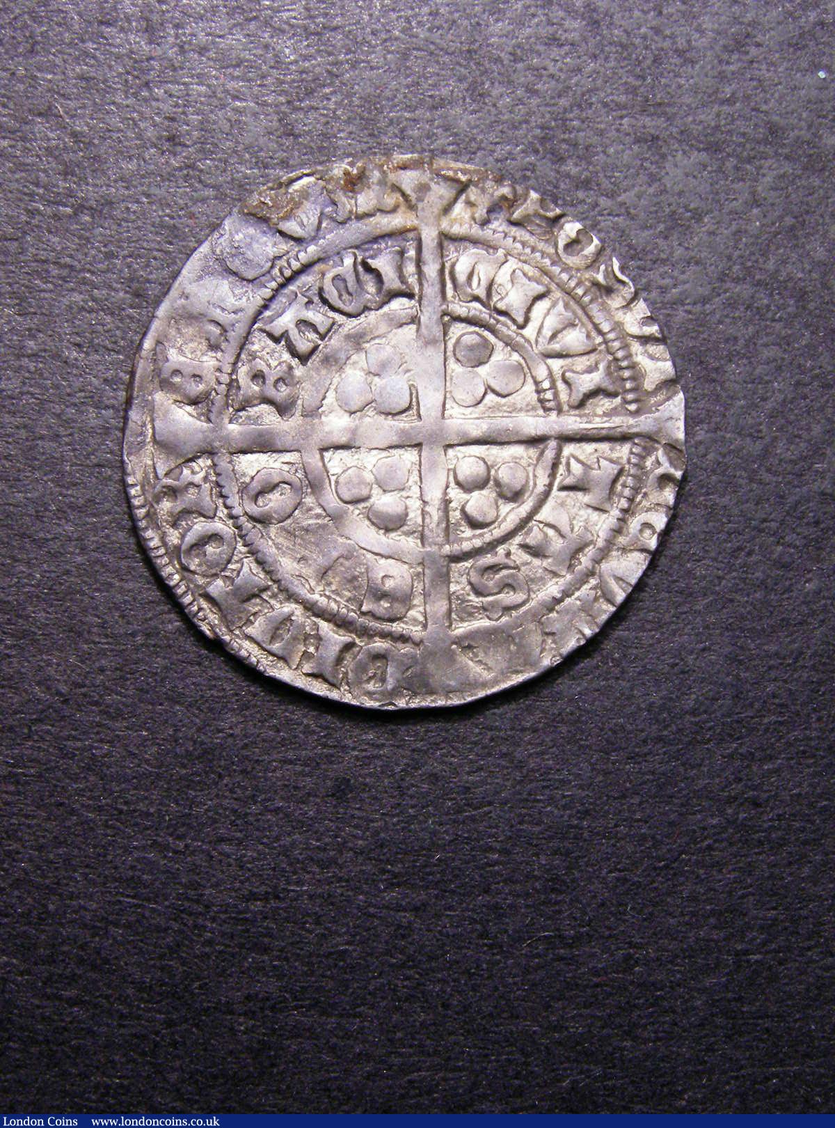 London Coins : A133 : Lot 126 : Groat Edward IV First Reign Light Coinage (1464-1470) York Mint E on breast with trefoils at neck S....