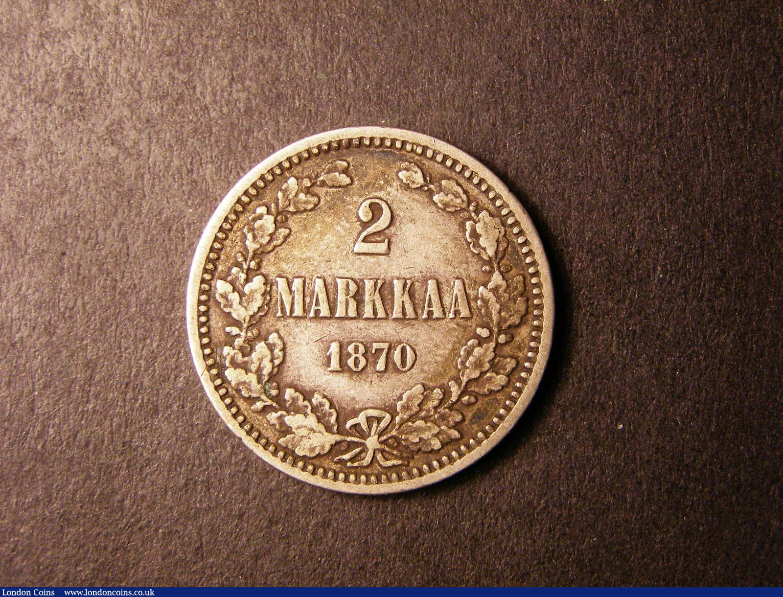 Finland 2 Markka 1870 KM#7.1 Fine : World Coins : Auction 133 : Lot 1298