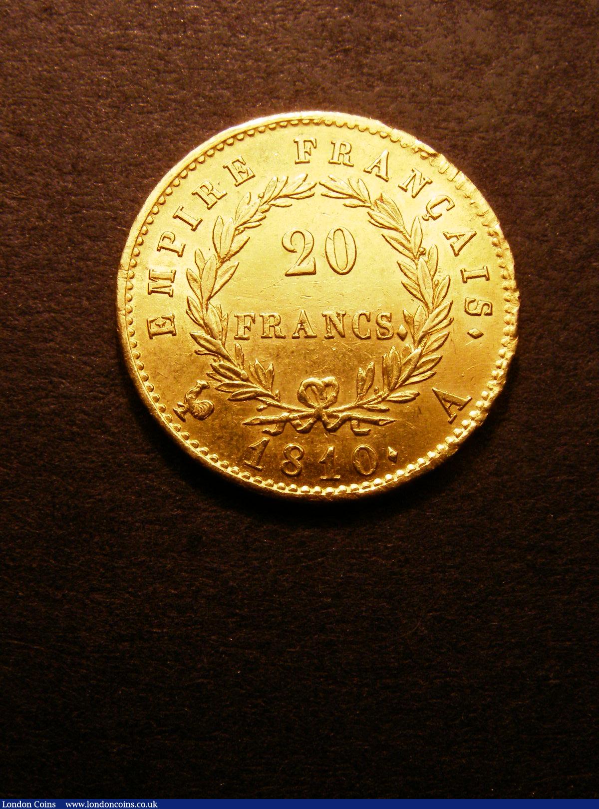 France 20 Francs Gold 1810A Le Franc 516/8 VF/GVF with some contact marks : World Coins : Auction 133 : Lot 1303