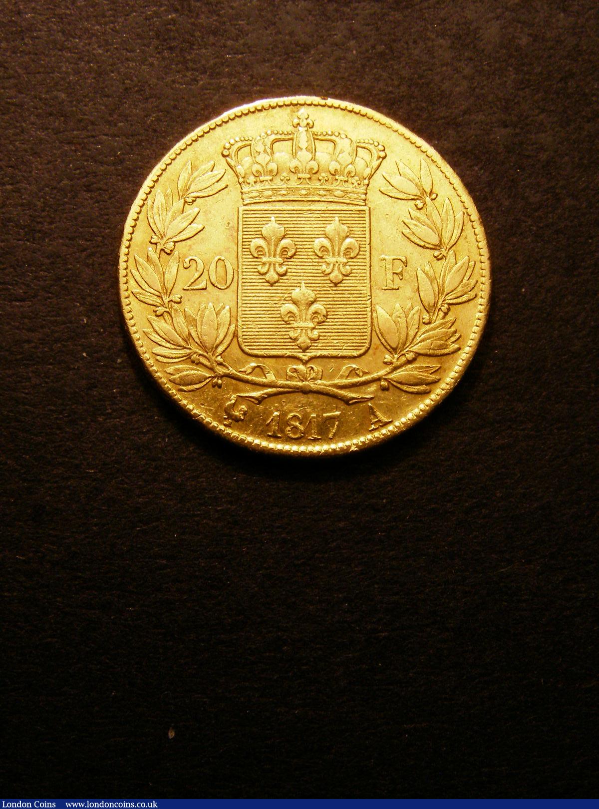 France 20 Francs Gold 1817 A Le Franc 519/5 GF/NVF : World Coins : Auction 133 : Lot 1306