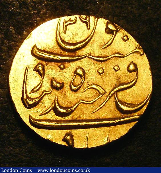 India - Princely States Hyderabad Ashrafi Mir Mahbub Ali Khan II Year 36 (first part of date off flan) Y#22 GEF : World Coins : Auction 133 : Lot 1358