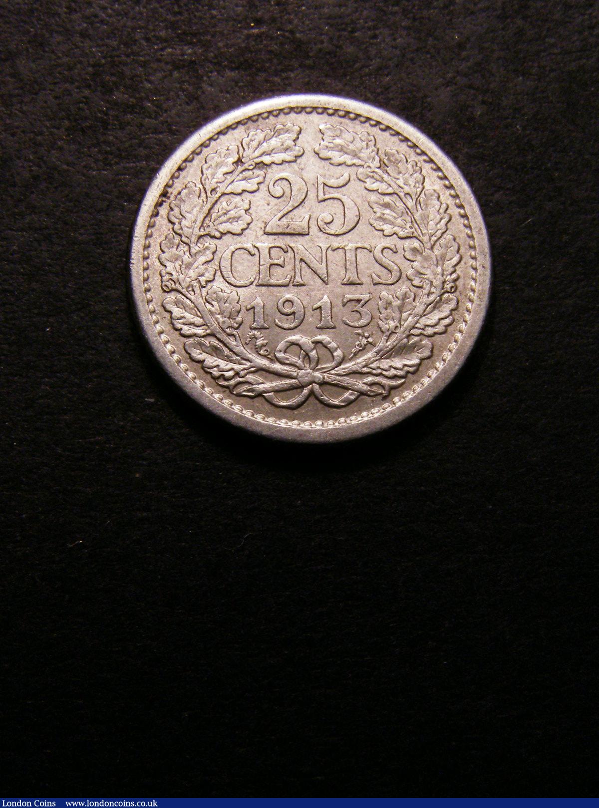 Netherlands 25 Cents 1913 KM#146 NEF/GVF : World Coins : Auction 133 : Lot 1428