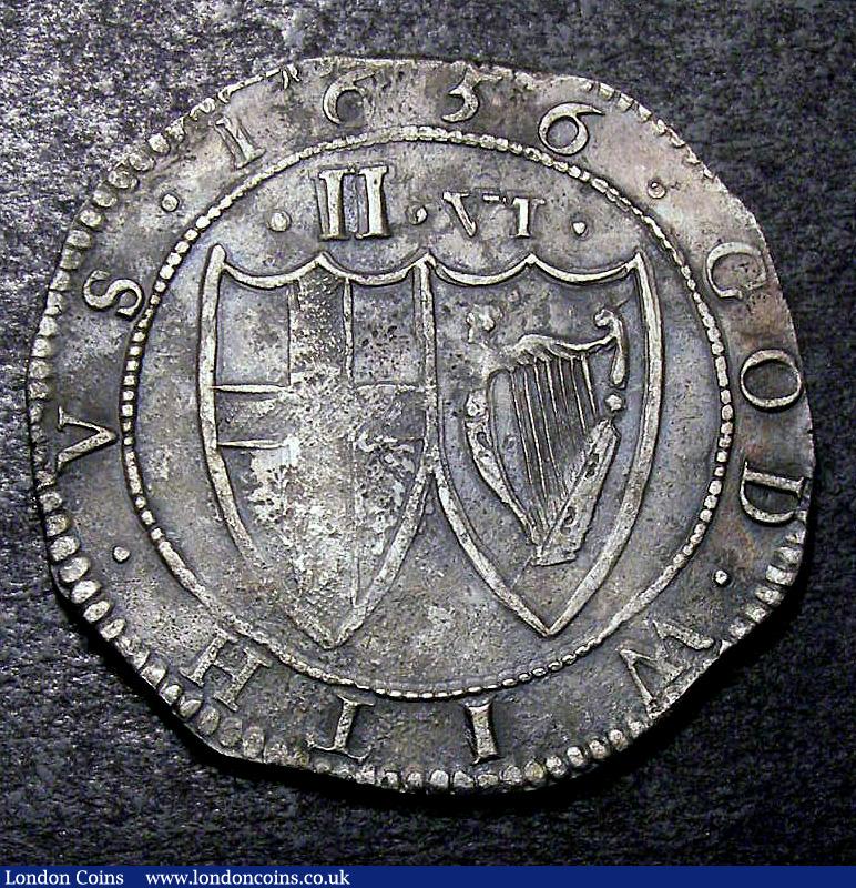 London Coins : A133 : Lot 148 : Halfcrown Commonwealth 1656 ESC 437 VF details with pitted surfaces