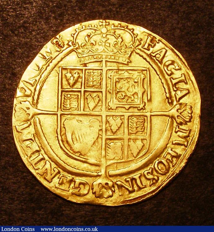 London Coins : A133 : Lot 166 : Laurel James I Third Coinage Fourth Head, very small ties S.2638B mintmark Lis Good Fine slightl...