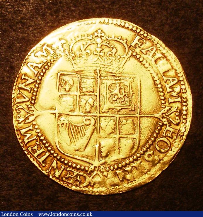 London Coins : A133 : Lot 167 : Laurel James I Third Coinage Fourth Head, very small ties S.2638B mintmark Trefoil Fine