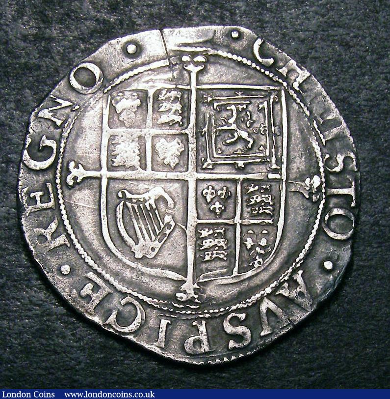 London Coins : A133 : Lot 184 : Shilling Charles I as S.2794 Fifth 'Aberystwyth' Bust, Large XII, Reverse Square topped Shie...