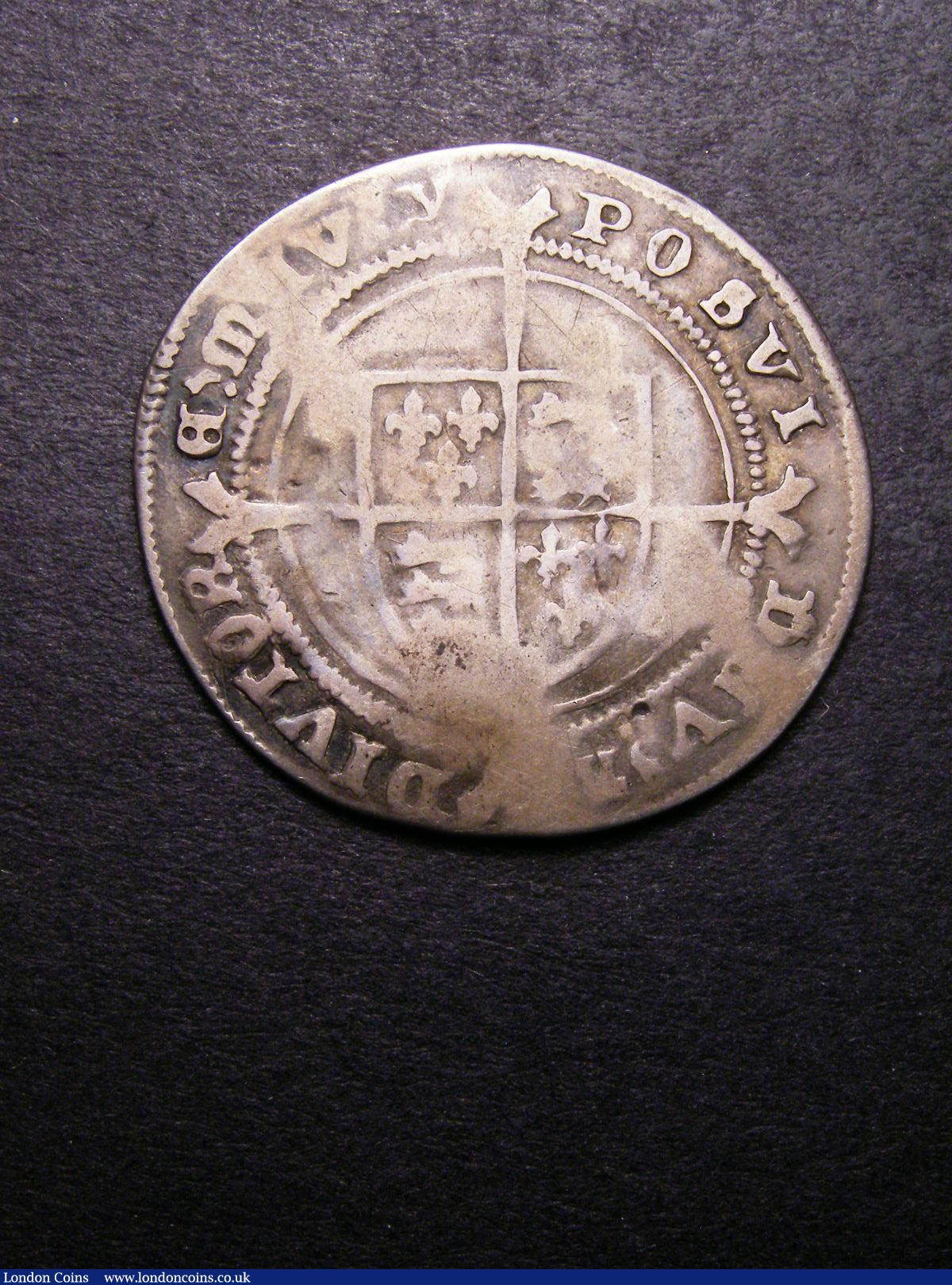 London Coins : A133 : Lot 191 : Shilling Edward VI facing bust, mm Y S.2482 with some smooth areas AF perhaps once straightened