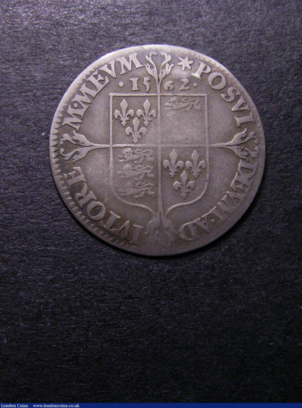 London Coins : A133 : Lot 201 : Sixpence Elizabeth I 1562 S.2596 Milled Coinage Large Broad Bust with elaborately decorated dress...