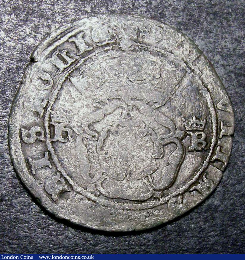 London Coins : A133 : Lot 214 : Testoon Henry VIII Third Coinage Bristol Mint S.2368 mintmark -/WS Good/NVG Rare