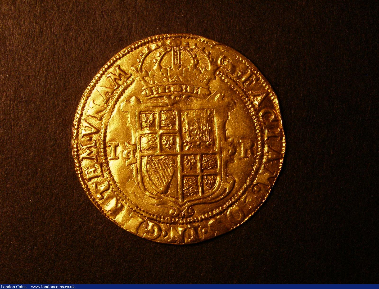 London Coins : A133 : Lot 219 : Unite James I Second Coinage Fourth Bust mintmark Key S.2619 About VF 