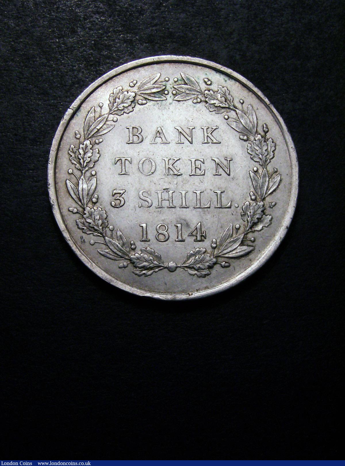 London Coins : A133 : Lot 222 : Bank Token Three Shillings 1814 ESC 422 GEF with a few light contact marks