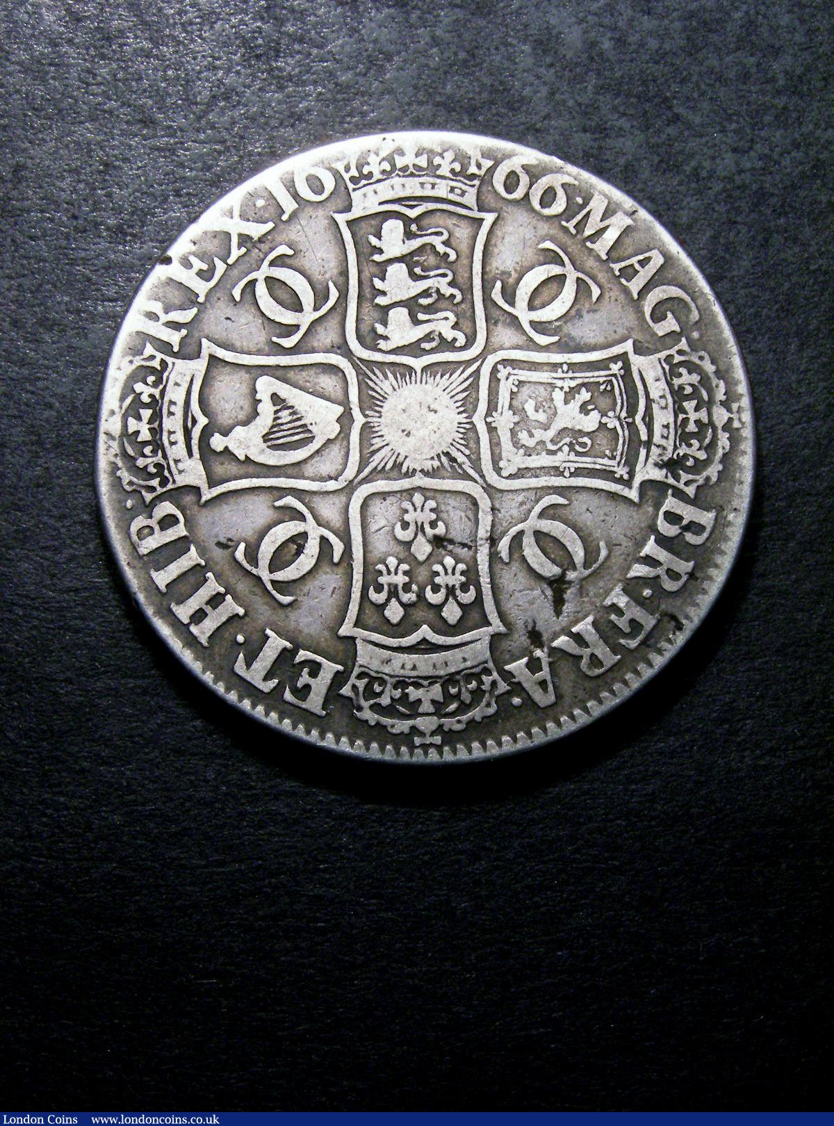 London Coins : A133 : Lot 230 : Crown 1666 XVIII edge ESC 32 VG