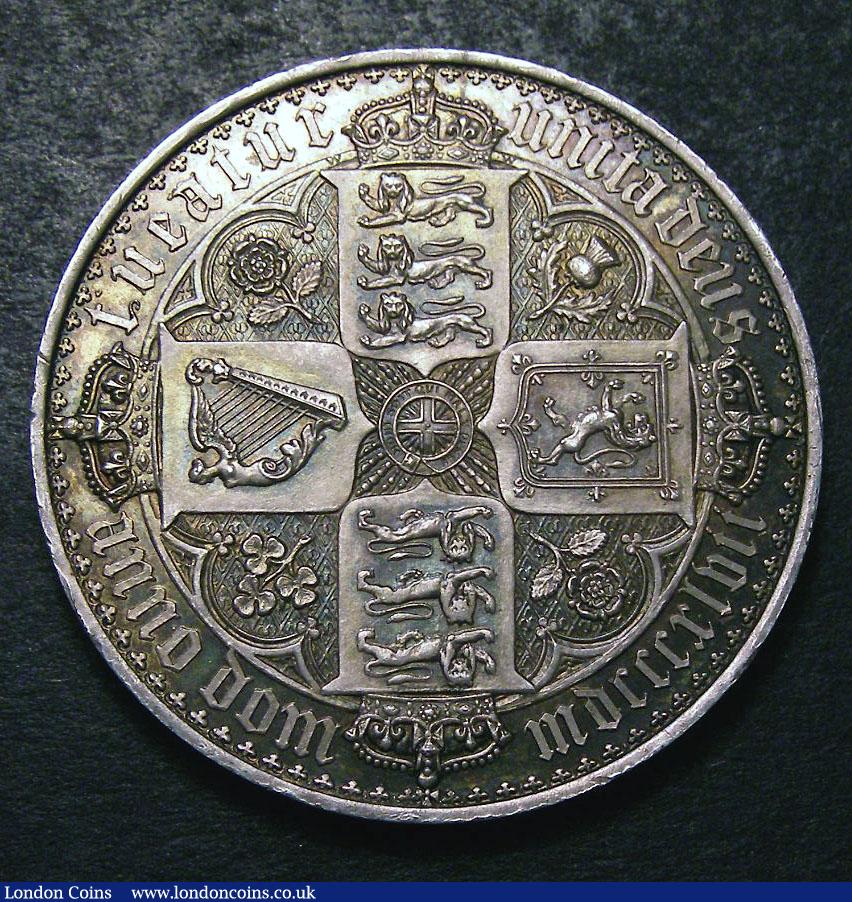 Crown 1847 Gothic ESC 288 UNDECIMO A/UNC with a pleasing tone, only very light hairlines and a small toning spot on the portrait, a most pleasing example : English Coins : Auction 133 : Lot 258