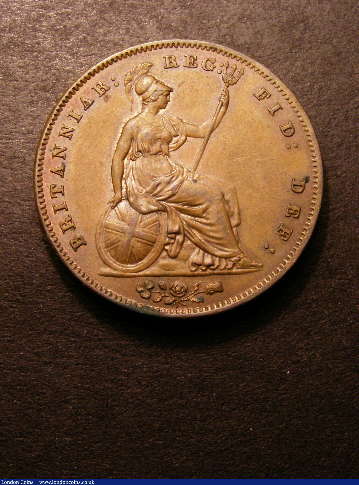 Penny 1858 Large Date No WW Peck 1518 A/UNC and toned with some minor contact marks : English Coins : Auction 133 : Lot 669