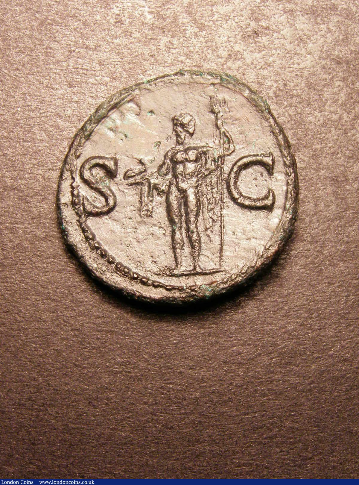 London Coins : A133 : Lot 68 : As Agrippa circa 12BC Head of Agrippa left wearing rostral crown  Reverse Neptune standing left with...