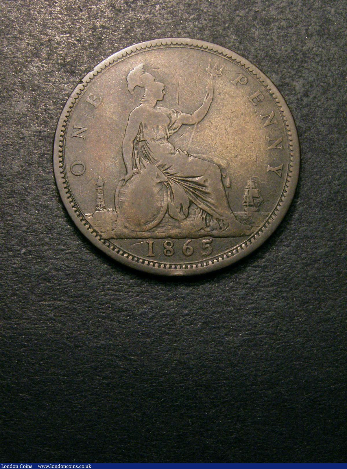 Penny 1865 5 over 3 Freeman 51 dies 6+G Near Fine/VG : English Coins : Auction 133 : Lot 685