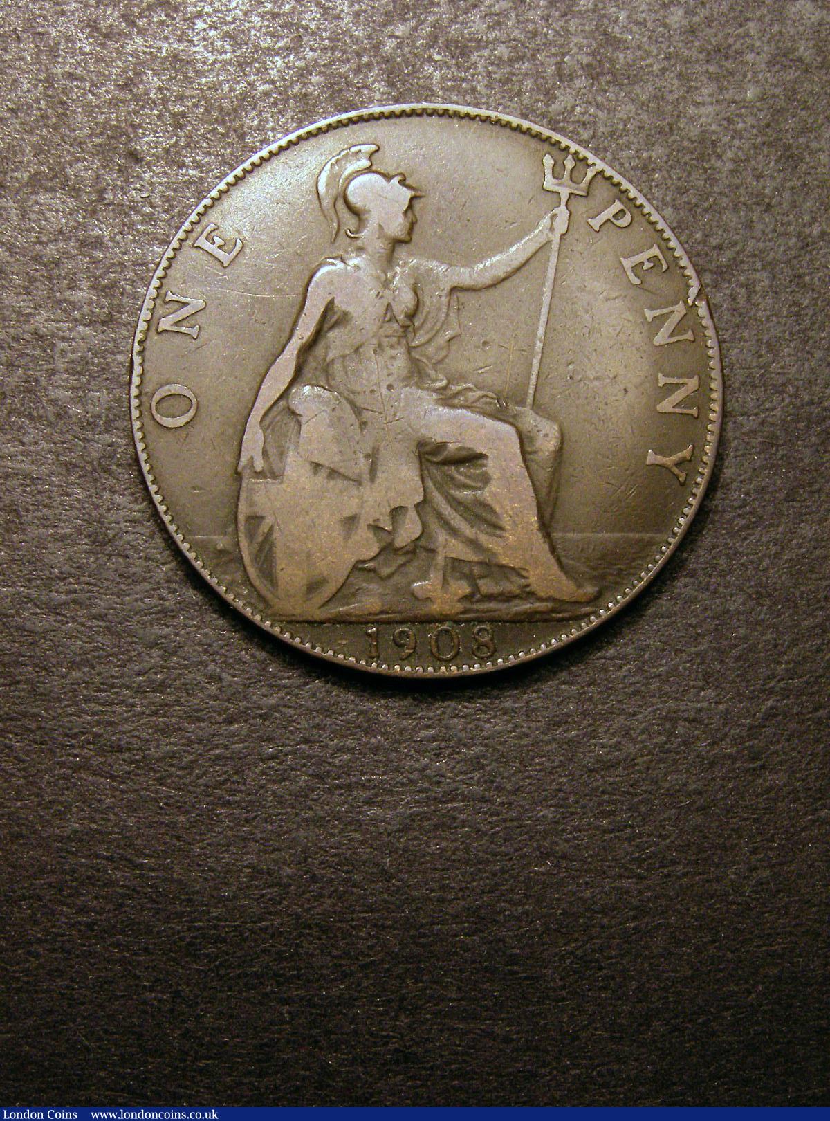 Penny 1908 Freeman 164A dies 1*+C VG Rare : English Coins : Auction 133 : Lot 730