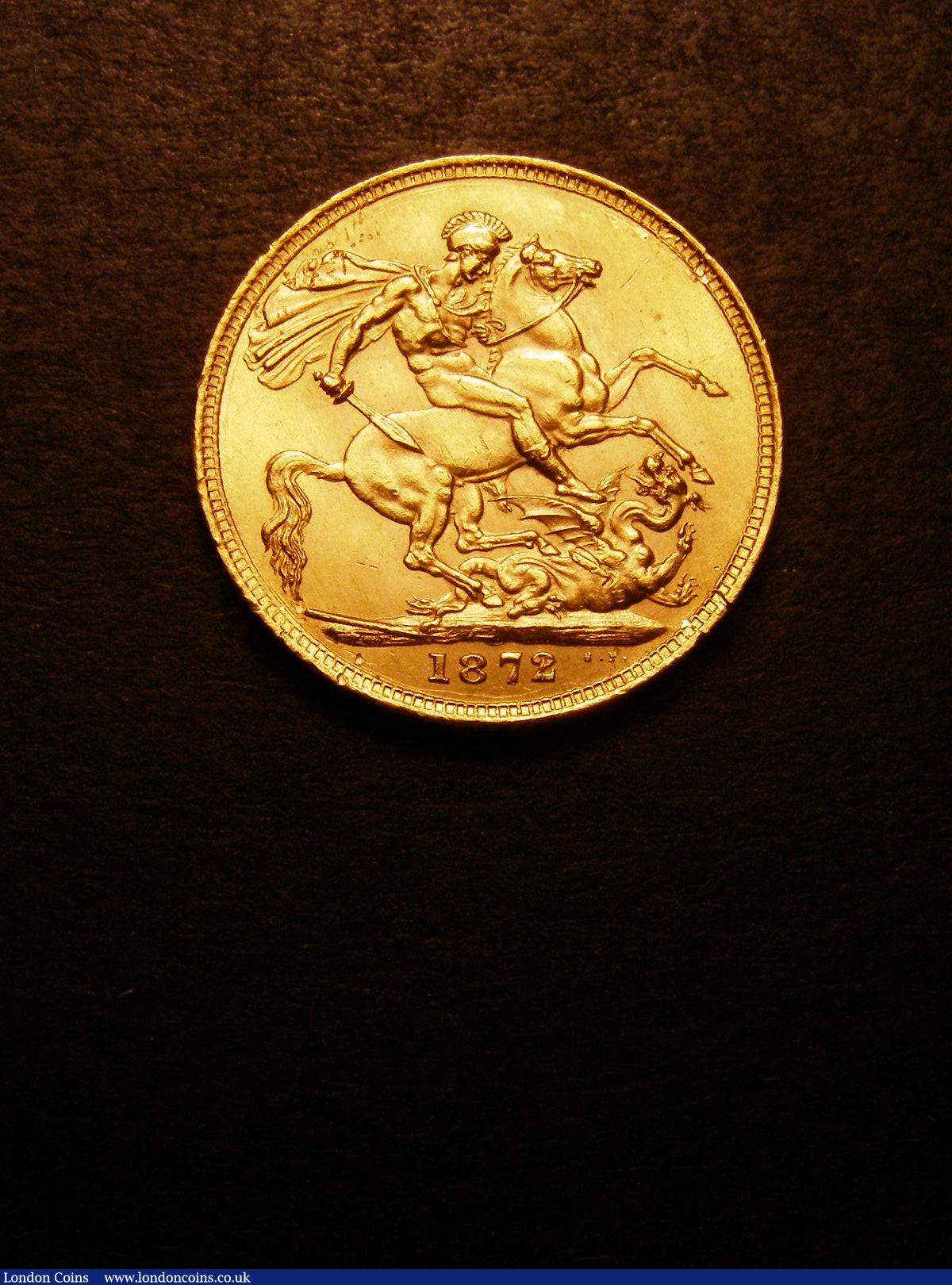 Sovereign 1872 George and the Dragon Marsh 85 GVF/NEF with some contact marks : English Coins : Auction 133 : Lot 966