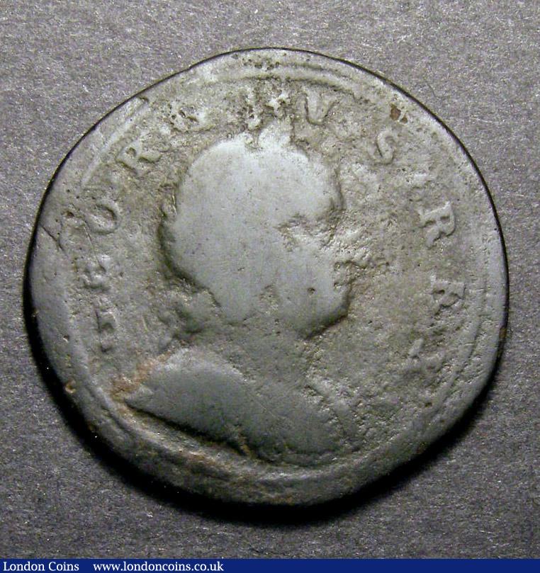 Mint Error Halfpenny 1724 the reverse double struck on a thin flan weighing 7.7 grammes with a cast appearance About VG, unusual : Misc Items : Auction 135 : Lot 1306