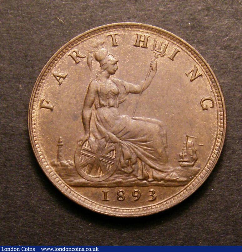 London Coins : A135 : Lot 1604 : Farthing 1893 Close Date a known variety but unlisted by Peck or Freeman (see C.Cooke Collection ite...