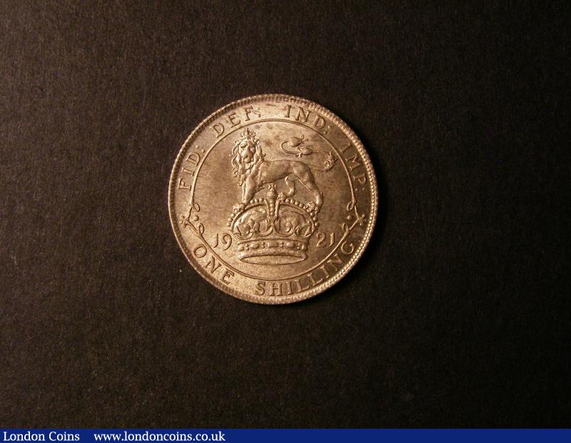 London Coins : A135 : Lot 1996 : Shilling 1921 ESC 1431 Davies 1805 dies 3D the scarcest of the five types known for this date, T...