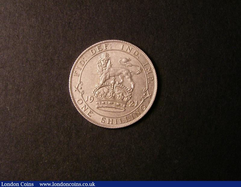 London Coins : A135 : Lot 1997 : Shilling 1921 ESC 1431 Davies 1807 dies 4E the second scarcest of the five types known for this date...