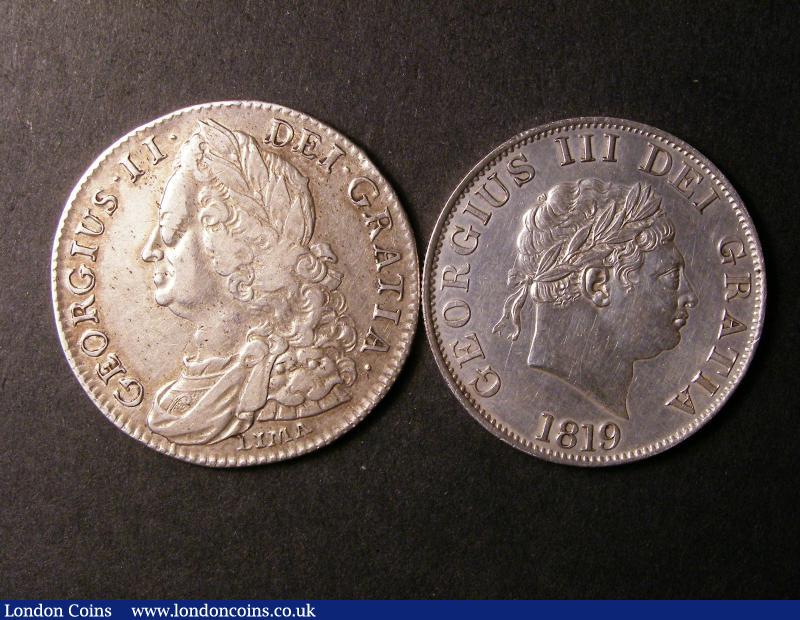 Halfcrowns (2) 1745 LIMA ESC 605 VF, 1819 ESC 623 VF : English Coins : Auction 136 : Lot 2066