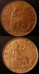 London Coins : A136 : Lot 2070 : Halfpennies (2) 1872 Freeman 309 dies 7+G, 1873 Freeman 310 dies 7+G EF-UNC both have been clean...