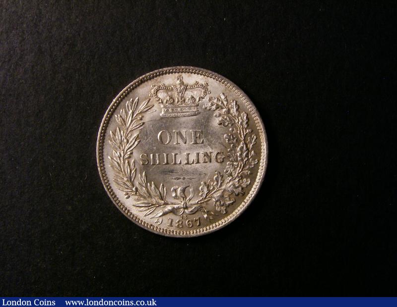 London Coins : A137 : Lot 1825 : Shilling 1867 ESC 1315 Davies 892 dies 4A Die Number 13 A/UNC Scarce, superior to the examples i...