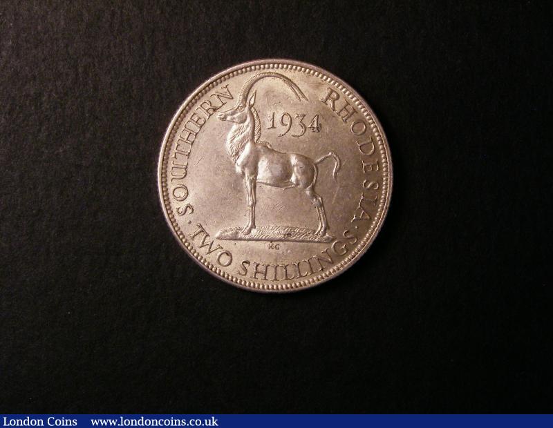 London Coins : A137 : Lot 964 : Southern Rhodesia Two Shillings 1934 KM#4 A/UNC with a few minor contact marks