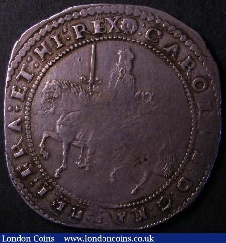 Crown Charles I Exeter Mint, Sash in large bow, Reverse reads AVSSPICE S.3055 mintmark Rose Good Fine weakly struck in the centre : Hammered Coins : Auction 138 : Lot 1667