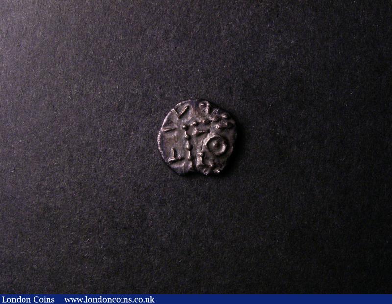 Sceatta Anglo-Saxon Continental series F. 'Porcupine' R. standard, weight 0.9 grammes, S.790F VF (bought C.J.Martin 1983 £75) : Hammered Coins : Auction 138 : Lot 1827