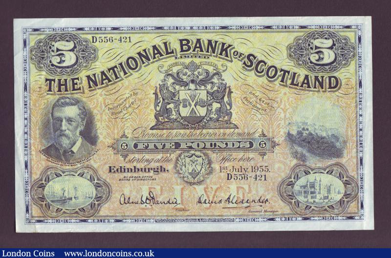 Scotland National Bank of Scotland £5 dated 1st July 1955 series D556-421, Pick259d, VF : World Banknotes : Auction 138 : Lot 532