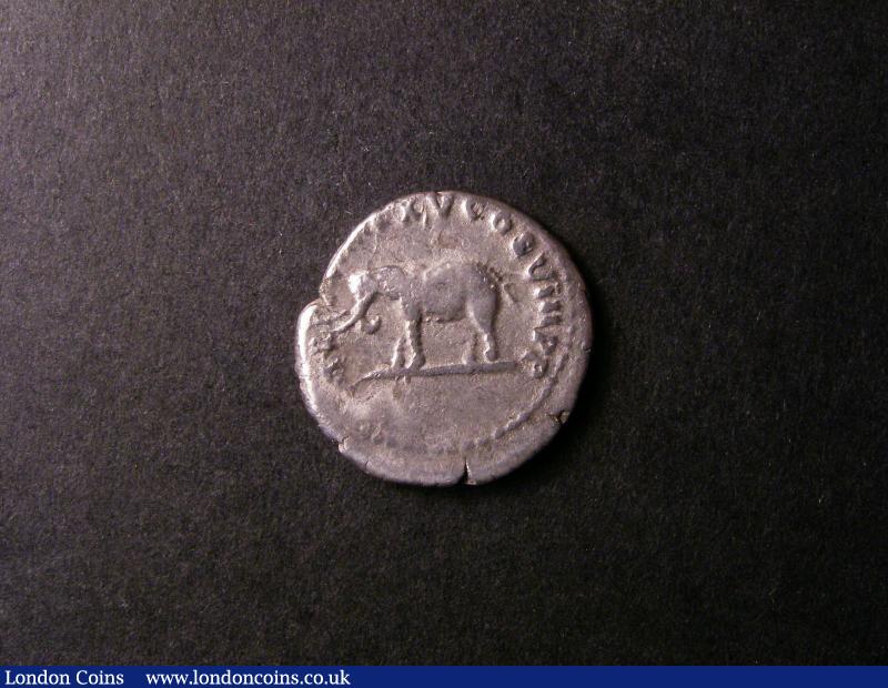 London Coins : A138 : Lot 1600 : Roman Denarius Titus AD79-81 Obverse IMP TITVS CAES VESPASIAN AVG P M Reverse Elephant TR P IX IMP X...