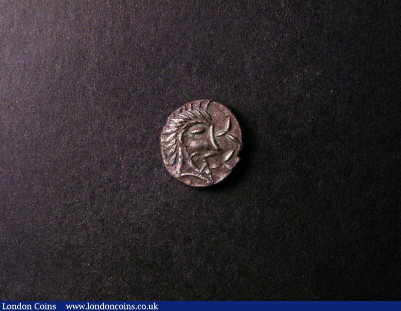 London Coins : A138 : Lot 1642 : Celtic Silver Unit Iceni Face/Horse Regular type (attributed to Queen Boadicea by R.D.van Arsdell) w...