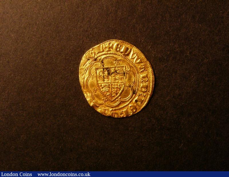 London Coins : A138 : Lot 1821 : Quarter Noble Edward III Treaty period (1361-69) with Lis in centre of reverse, no annulet befor...