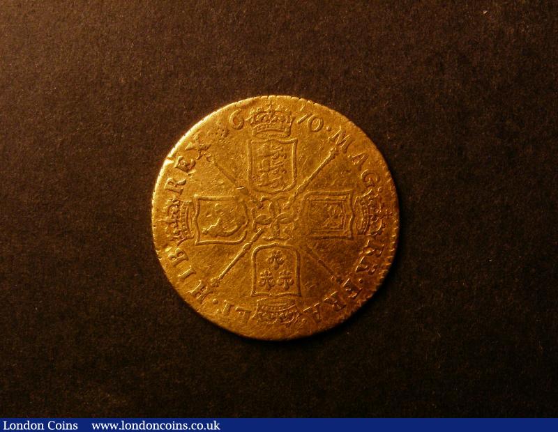 London Coins : A138 : Lot 2141 : Guinea 1670 S.3342 Fine (bought Grantham Coins 17/6/1985 &pound;125)