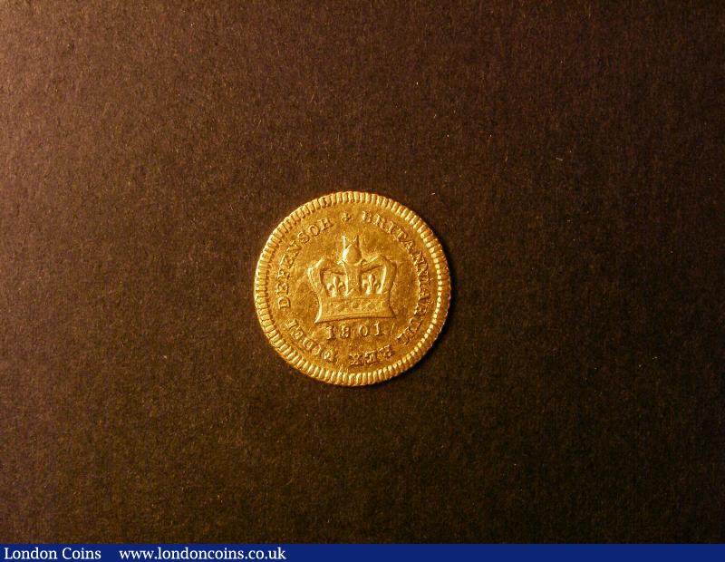 London Coins : A138 : Lot 2816 : Third Guinea 1801 S.3739 Fine (bought Grantham Coins Auction 17/6/1985 &pound;47)