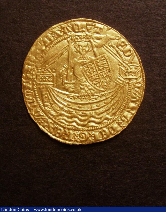 Half Noble Edward III Treaty Period London Mint Annulet before EDWARD S.1507 mintmark Cross 3 VF the reverse surfaces slightly dulled : Hammered Coins : Auction 139 : Lot 1578