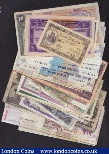 World group (55) a good lot with many better types from Morocco, Egypt, Italy, French West Africa, Algeria, Lebanon, New Zealand, Portugal, many from WW2 period : World Banknotes : Auction 139 : Lot 470