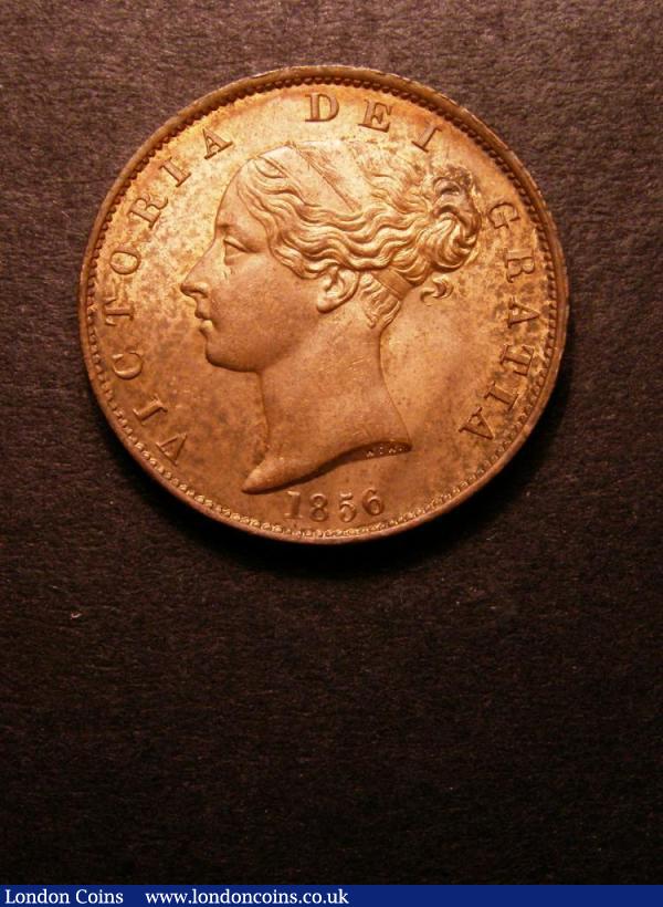 Halfpenny 1856 Last A of BRITANNIAR with missing left lower leg CGS Variety 02 CGS UNC 80 : Certified Coins : Auction 139 : Lot 529