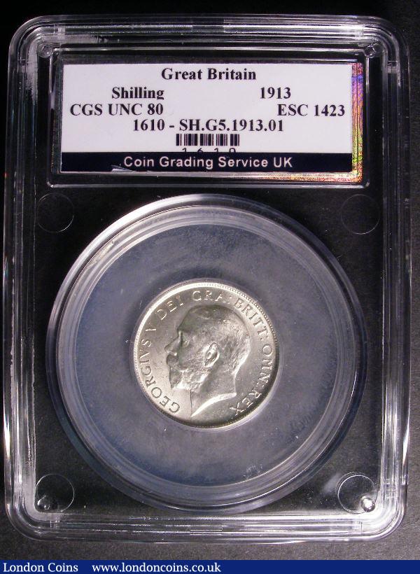 Shilling 1913 ECS 1423 UNC 80 and scarce in Unc grade UIN 1610 : Certified Coins : Auction 139 : Lot 594