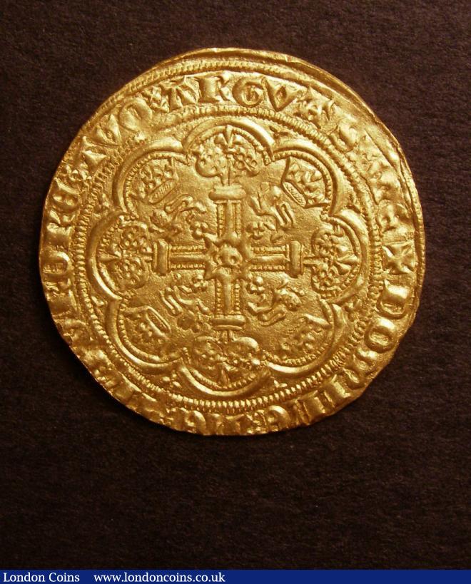 Half Noble Edward III Treaty Period London Mint Annulet before EDWARD S.1507 mintmark Cross 3 VF the reverse surfaces slightly dulled : Hammered Coins : Auction 139 : Lot 1578