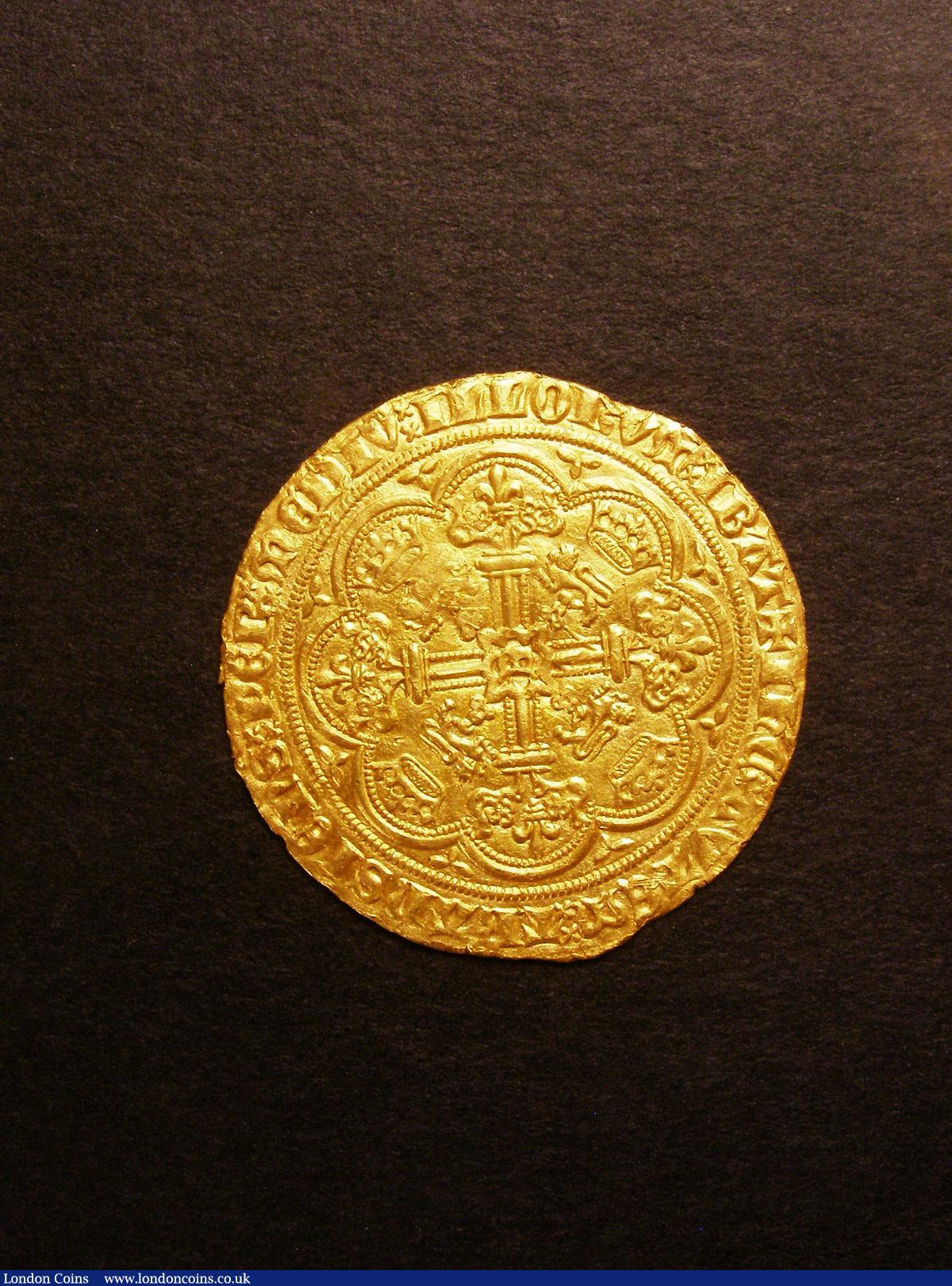 London Coins : A139 : Lot 1591 : Noble Edward III Treaty Period London Mint S.1502 Near EF with some minor surface marks