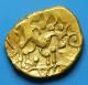 London Coins : A139 : Lot 1547 : Au Stater. Corieltauvi. North East Coast. C 60-50 BC. Obv; Wreath motif. Rev; Lunate horse r...