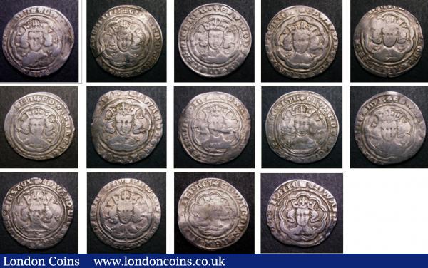 Edward III silver a small hoard (14) Groats (12) , Half Groats (2) London and York average Fine or near so : Hammered Coins : Auction 140 : Lot 1354
