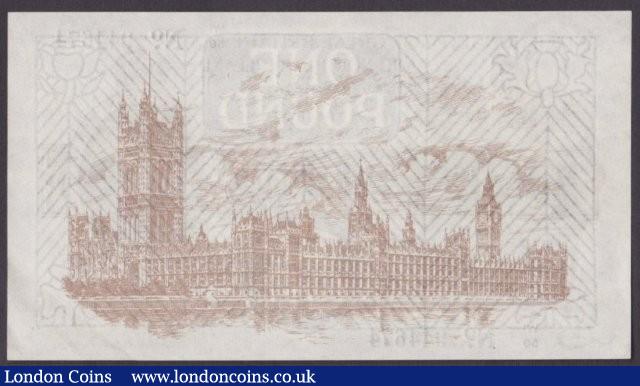 London Coins : A140 : Lot 110 : Treasury £1 Warren Fisher T34 issued 1927 series W1/50 944674, No. with dot, Northern ...