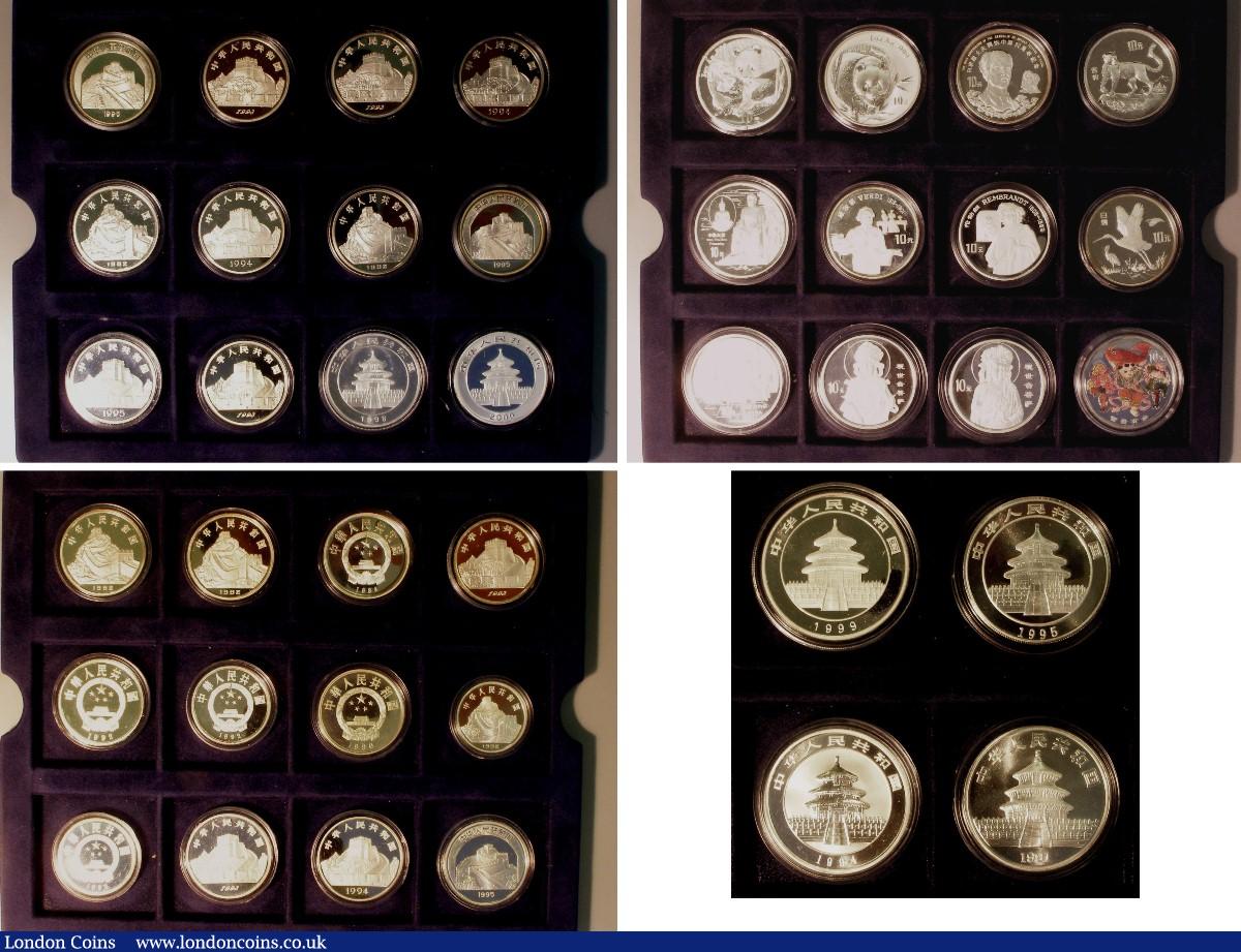 London Coins : A140 : Lot 1120 : The Official China Commemorative Coin Collection a 40-coin set mostly Crown-sized and all in silver ...