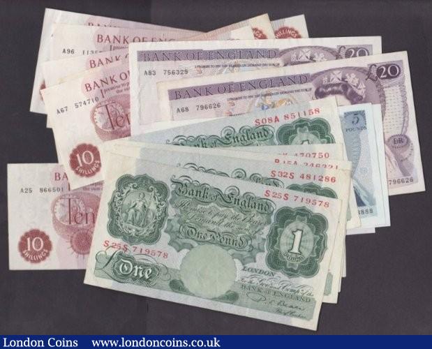 London Coins : A140 : Lot 116 : Bank of England (38) £101 face value, Mahon to Page, includes Mahon 10/- first series ...