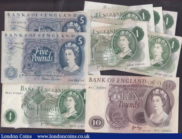 London Coins : A140 : Lot 121 : Bank of England replacement issues (23) Peppiatt to Lowther includes blue £1 (2) S10D & S1...